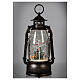 Glass lantern, snowman, LED and snow, 30x20x10 cm s10