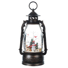 LED Christmas snow globe lantern snowman 30x18x10 cm
