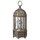 Cylindrical glass lantern, Angel, LED and glitter, 30x10x10 cm s3