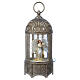 Cylindrical glass lantern, Angel, LED and glitter, 30x10x10 cm s6