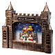 Castello natalizia vetro Babbo Natale con slitta 25x30x5 cm LED s4