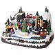 Christmas village 20x35x25 cm animated Christmas tree and skaters, batteries or electricity s3