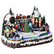 Christmas village 20x35x25 cm animated Christmas tree and skaters, batteries or electricity s4