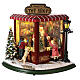 Cenário natalino em miniatura loja de brinquedos Pai Natal pilhas e corrente 37x33x33 cm s1