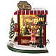 Cenário natalino em miniatura loja de brinquedos Pai Natal pilhas e corrente 37x33x33 cm s4