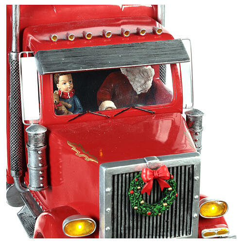 Camion rouge Père Noël 65x25x15 cm train en mouvement courant électrique 6