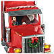 Camion rouge Père Noël 65x25x15 cm train en mouvement courant électrique s6