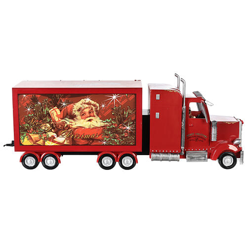 Ciężarówka czerwona święty Mikołaj 65x25x15 cm pociąg ruch prąd elektryczny 7