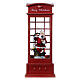 Red telephone booth with Santa 25x10x10 cm battery s6