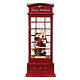 Red telephone booth with Santa 25x10x10 cm battery s7