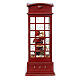 Red telephone booth with Santa 25x10x10 cm battery s8