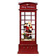 Cabine téléphonique rouge Père Noël 25x10x10 cm piles s1