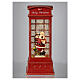 Cabine téléphonique rouge Père Noël 25x10x10 cm piles s2