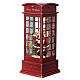 Red Santa Claus phone booth 25x10x10 cm battery powered s3