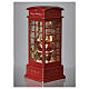 Red Santa Claus phone booth 25x10x10 cm battery powered s4