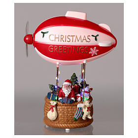 Santa Claus on an airship 30x25x10 cm LED
