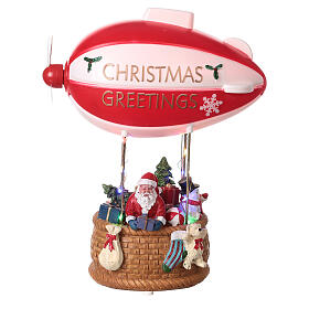 Dirigibile babbo Natale 30x25x10 cm LED