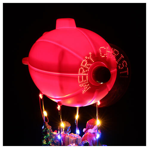 Dirigibile babbo Natale 30x25x10 cm LED 3
