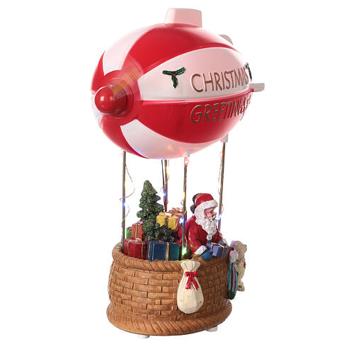 Dirigibile babbo Natale 30x25x10 cm LED 4
