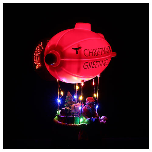 Dirigibile babbo Natale 30x25x10 cm LED 5