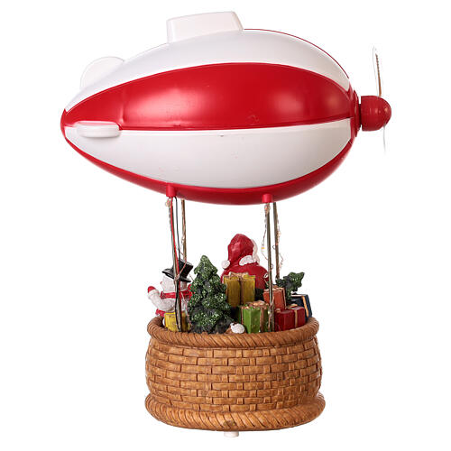 Dirigibile babbo Natale 30x25x10 cm LED 7