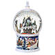 Snow ball with Christmas village, train in motion, battery powered LED, 30 cm s1