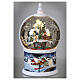 Snow globe with Christmas village moving train 30 cm LED battery s2