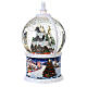 Snow globe with Christmas village moving train 30 cm LED battery s3