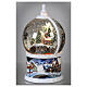 Snow globe with Christmas village moving train 30 cm LED battery s4
