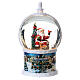 Palla di vetro Babbo Natale 30 cm LED animali movimento batteria  s1