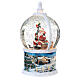 Glass snow globe Santa Claus 30 cm LED moving animals battery s3