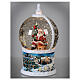 Glass snow globe Santa Claus 30 cm LED moving animals battery s4