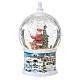 Glass snow globe Santa Claus 30 cm LED moving animals battery s7