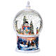 Snow globe with snowman 30 cm, LED and snow, children in motion, battery s1
