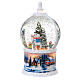 Snow globe with snowman 30 cm, LED and snow, children in motion, battery s3