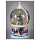 Snow globe with snowman 30 cm, LED and snow, children in motion, battery s4