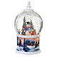 Snow globe with snowman 30 cm, LED and snow, children in motion, battery s5