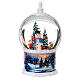 Snow globe with snowman 30 cm, LED and snow, children in motion, battery s6