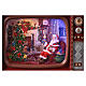 Christmas televition with Santa, glass, snow and LED lights, 20x25x10 cm s2