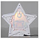 Estrela de vidro Pai Natal e neve 25x25x7 cm s9