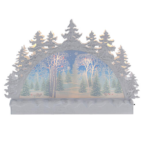 Glaskugel Halbmond Schneemannfamilie, 20x30x8 cm 6