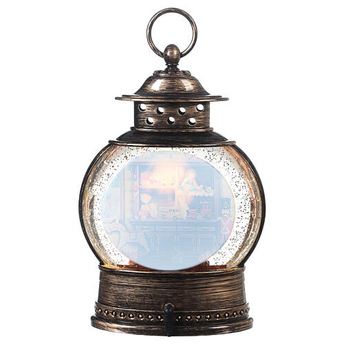 Lampion szklany, śnieg, sklep świętego Mikołaja 25x18x18 cm 8