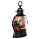 Lampion szklany, śnieg, sklep świętego Mikołaja 25x18x18 cm s5