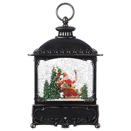 Glass lantern with snow and Santa 30x18x10 cm 8