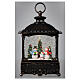 Glass lantern with snow, family of snowmen, 30x20x10 cm s2