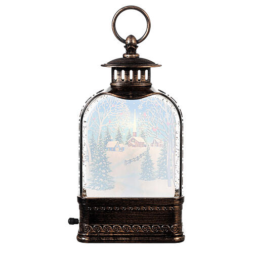 Glass lantern with snow, snowmen, 30x10x5 cm 8