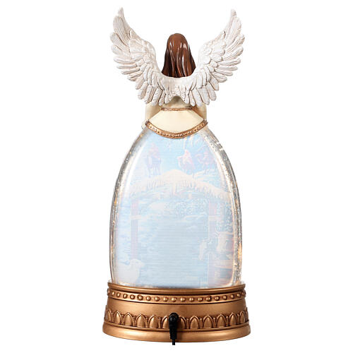 Glass angel snow globe with Holy Family 30x15x10 cm 8