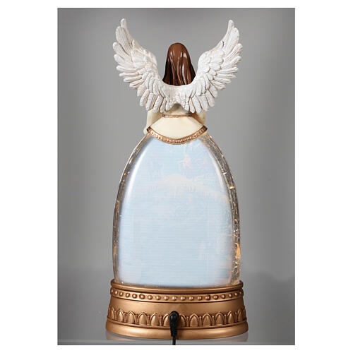 Glass angel snow globe with Holy Family 30x15x10 cm 9