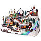 Villaggio natalizio tunnel treno luci led 30x40x25 cm s3