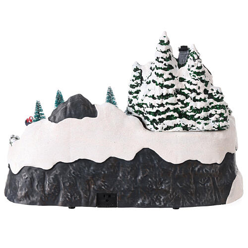Pueblo de Navidad con movimiento y luces led 30x35x20 cm 5
